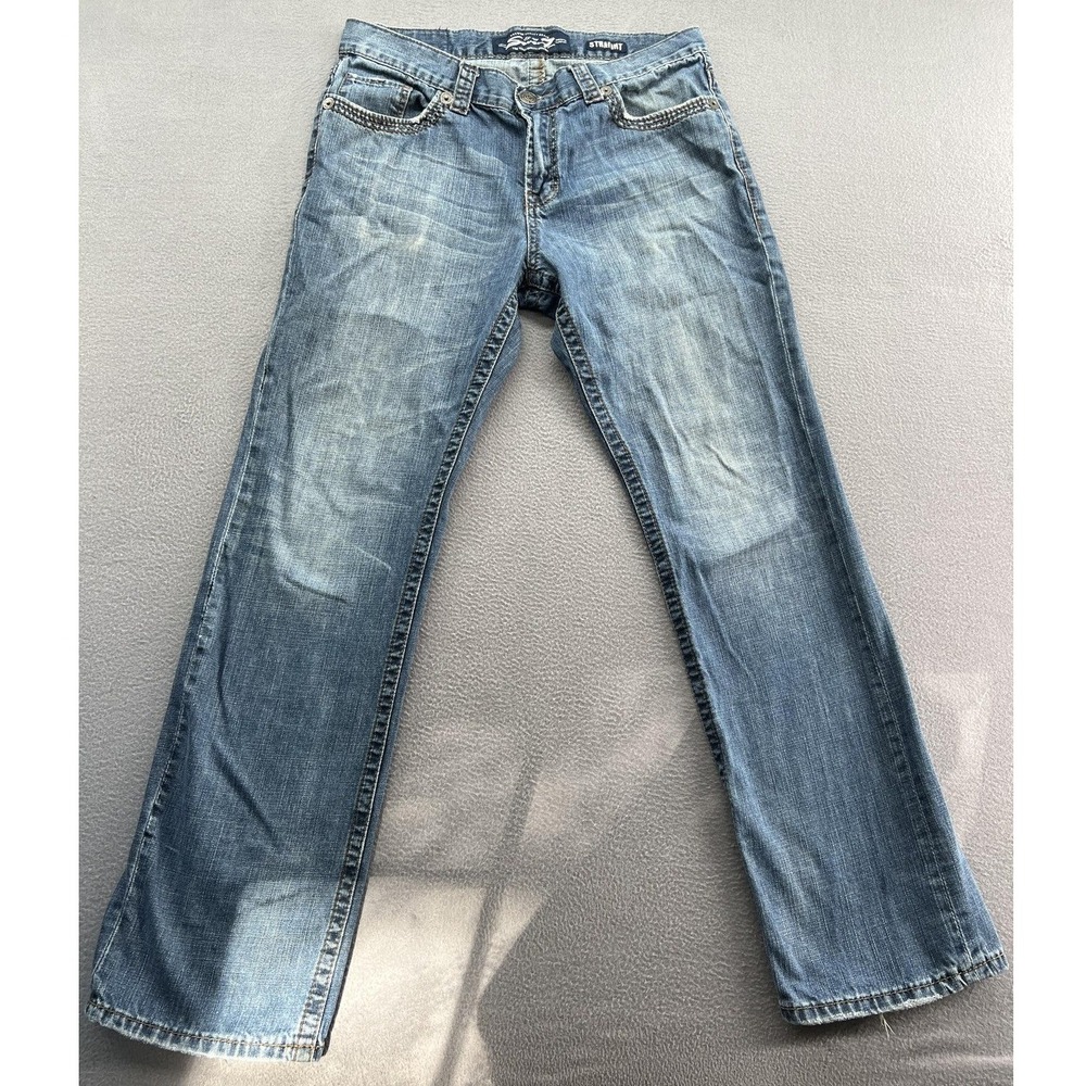 VTG Seven7 Jeans Mens 34x31 Blue Straight Leg Medium Wash Classic Stitching
